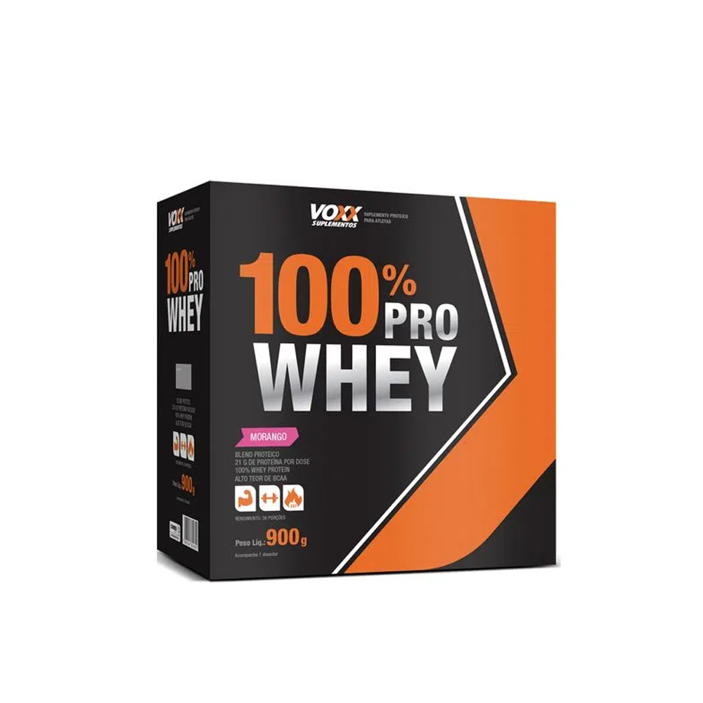 Suplemento Voxx Whey Protein 900G Morango