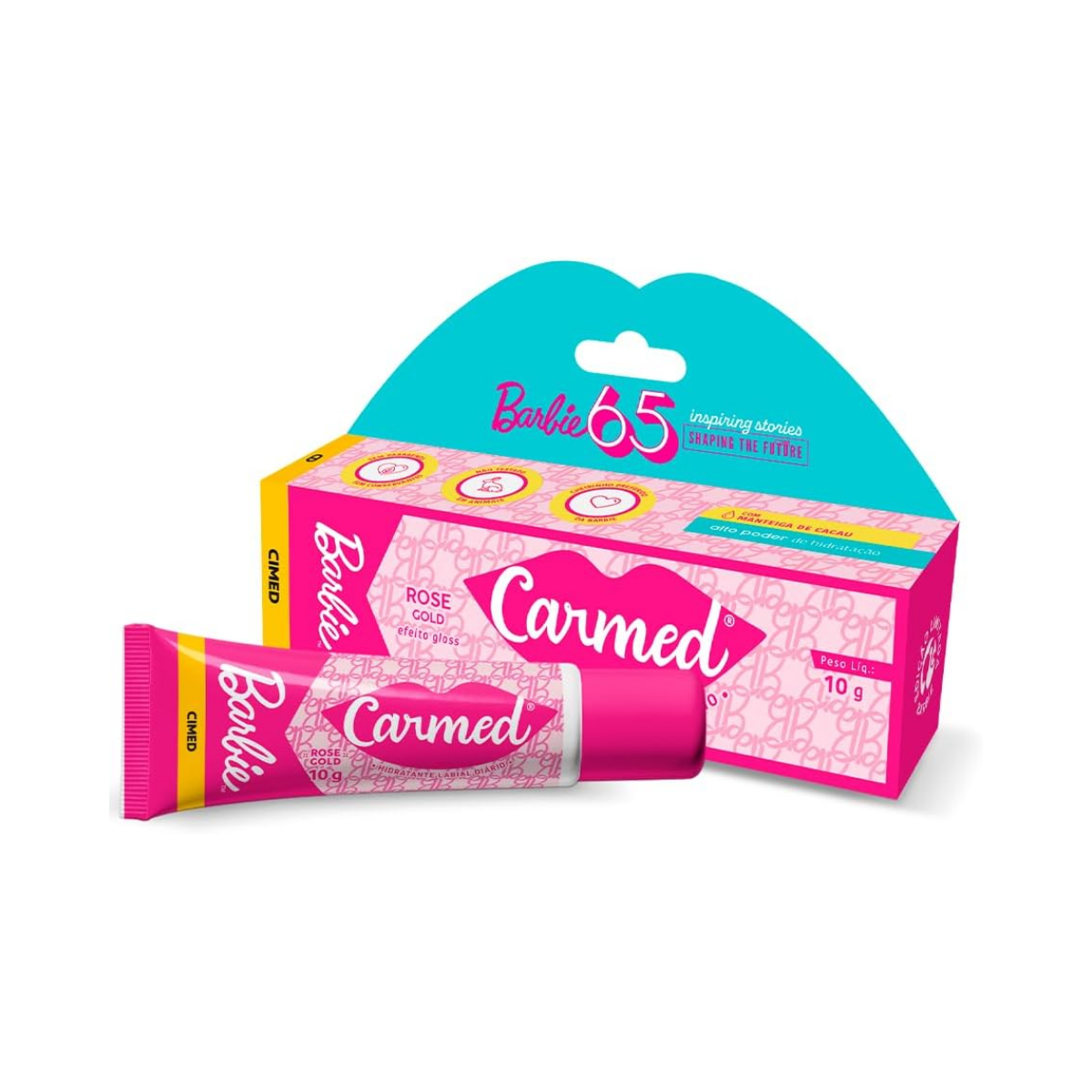 Hidratante Labial Carmed Barbie Rose Gold Cimed 10g