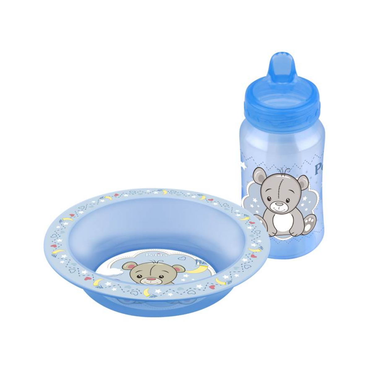 Kit Refeição Urso Azul Petita Prato + Copo 270ml
