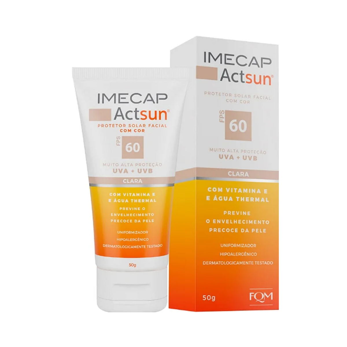 Protetor Solar Facial Imecap Actsun Clara FPS 60 Farmoquimica 50g