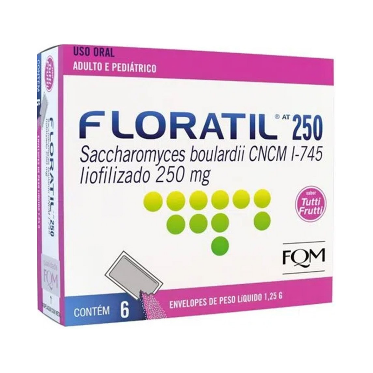 Floratil AT Farmoquimica 250mg 6 Sachês