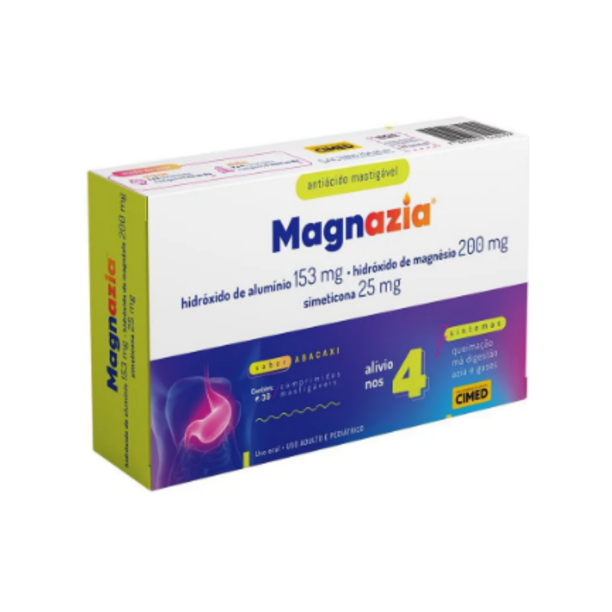 Magnazia Sabor Abacaxi Cimed 30 Comprimidos