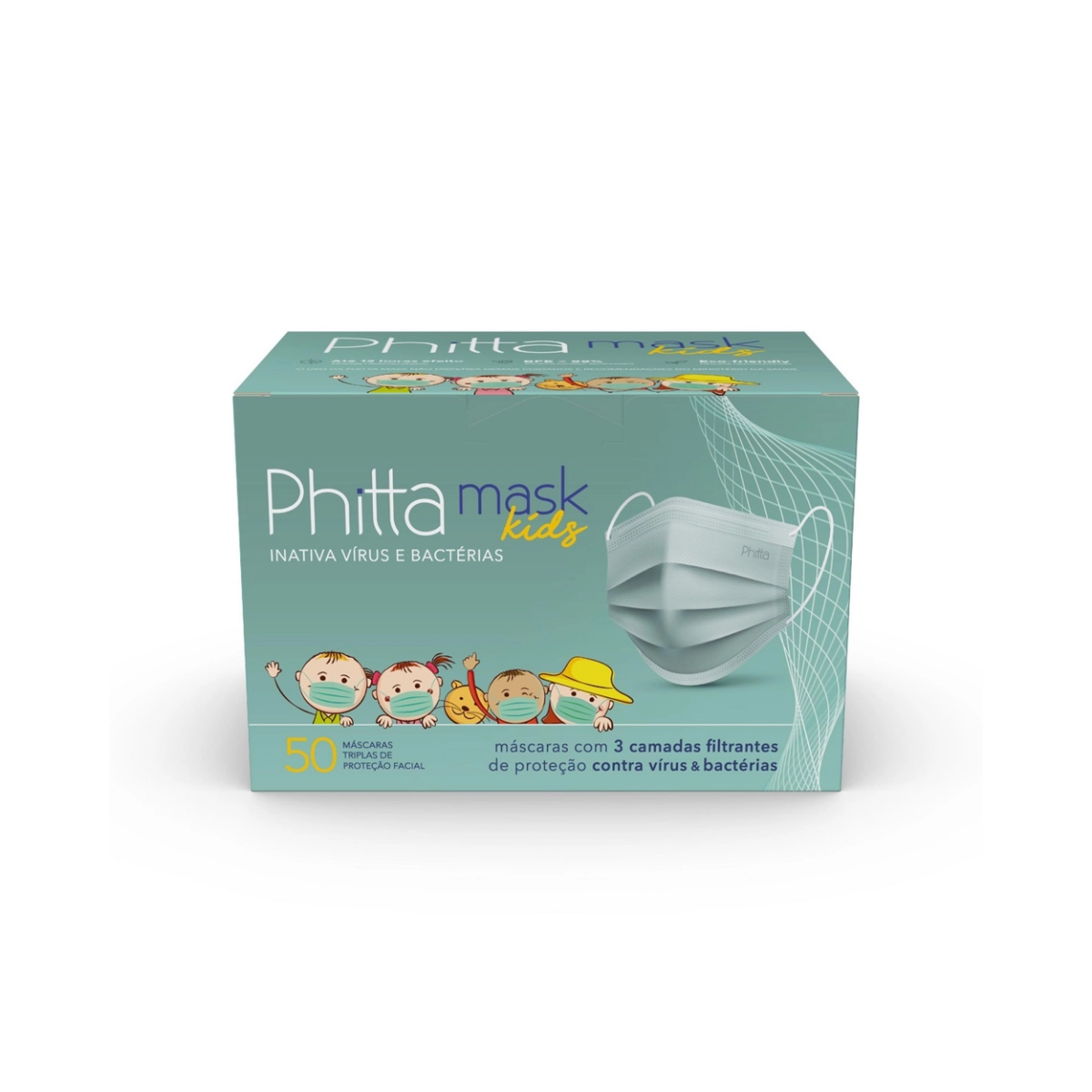 Phitta Mask Descartavel Protecao Tripla 50 Unidades Infantil