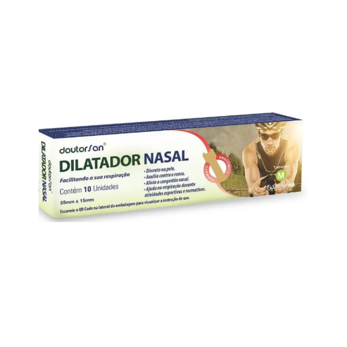 Dilatador Nasal 55x15mm Tamanho M C/10 Unidade Sanfarma