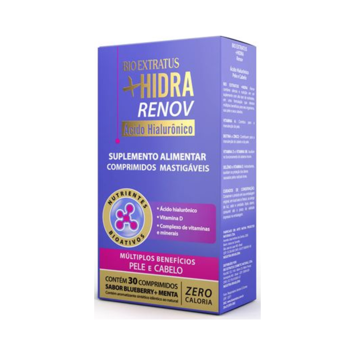 Suplemento Alimentar +Hidra Renov Bio Extratus 30 Comprimidos