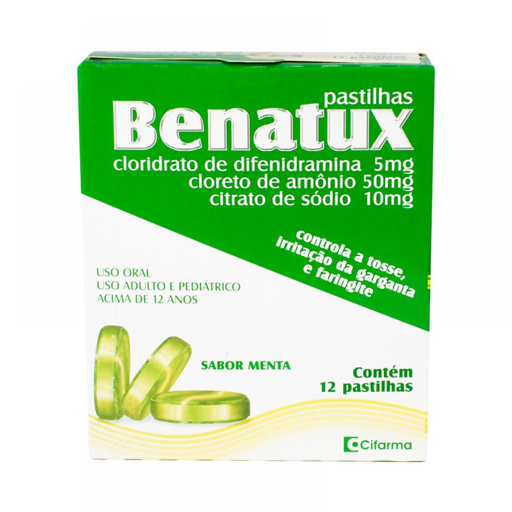 Benatux 5+50+10mg 12 pastilhas sabor menta