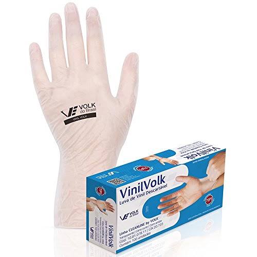 Luva Descartavel de Vinil com Amido G Volk 100 unidades