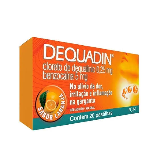 Dequadin 0,25mg + 5mg Sabor Laranja 20 pastilhas