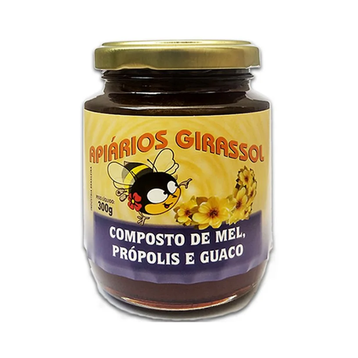 Mel com Própolis e Guaco Apiários Girassol pote com 300g