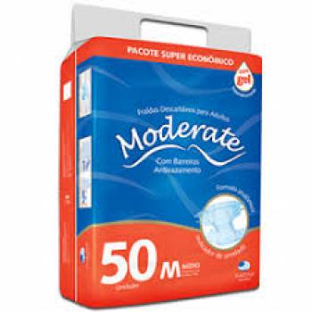 Fralda Moderate Hiper M 50 Und