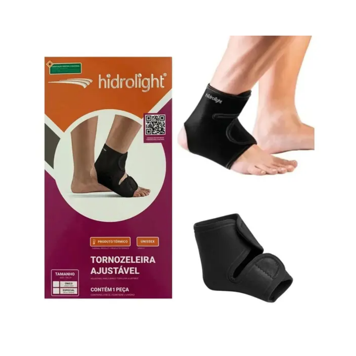 Tornozeleira Ajustável Hidrolight 46C Neoprene Preto Especial EG