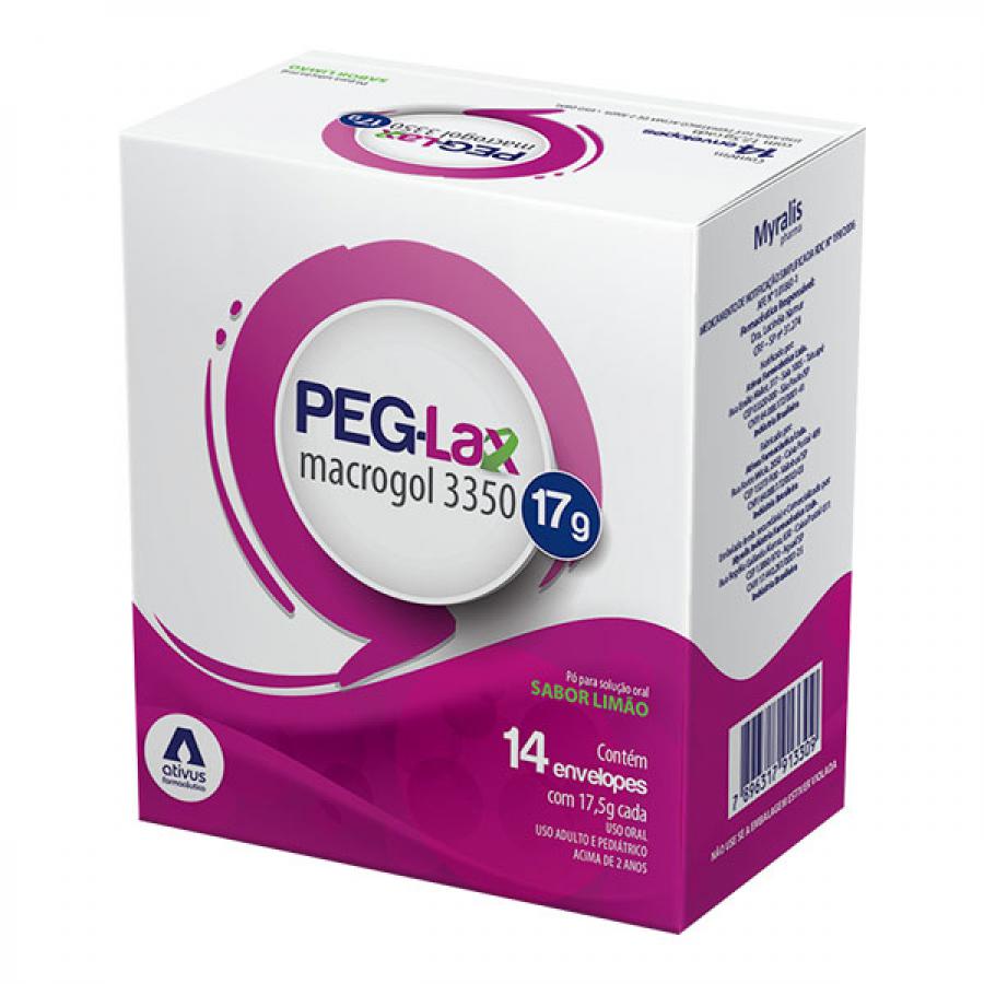 Laxante Peg-Lax 17g Limao Po para Solucao Oral 14 Envelopes