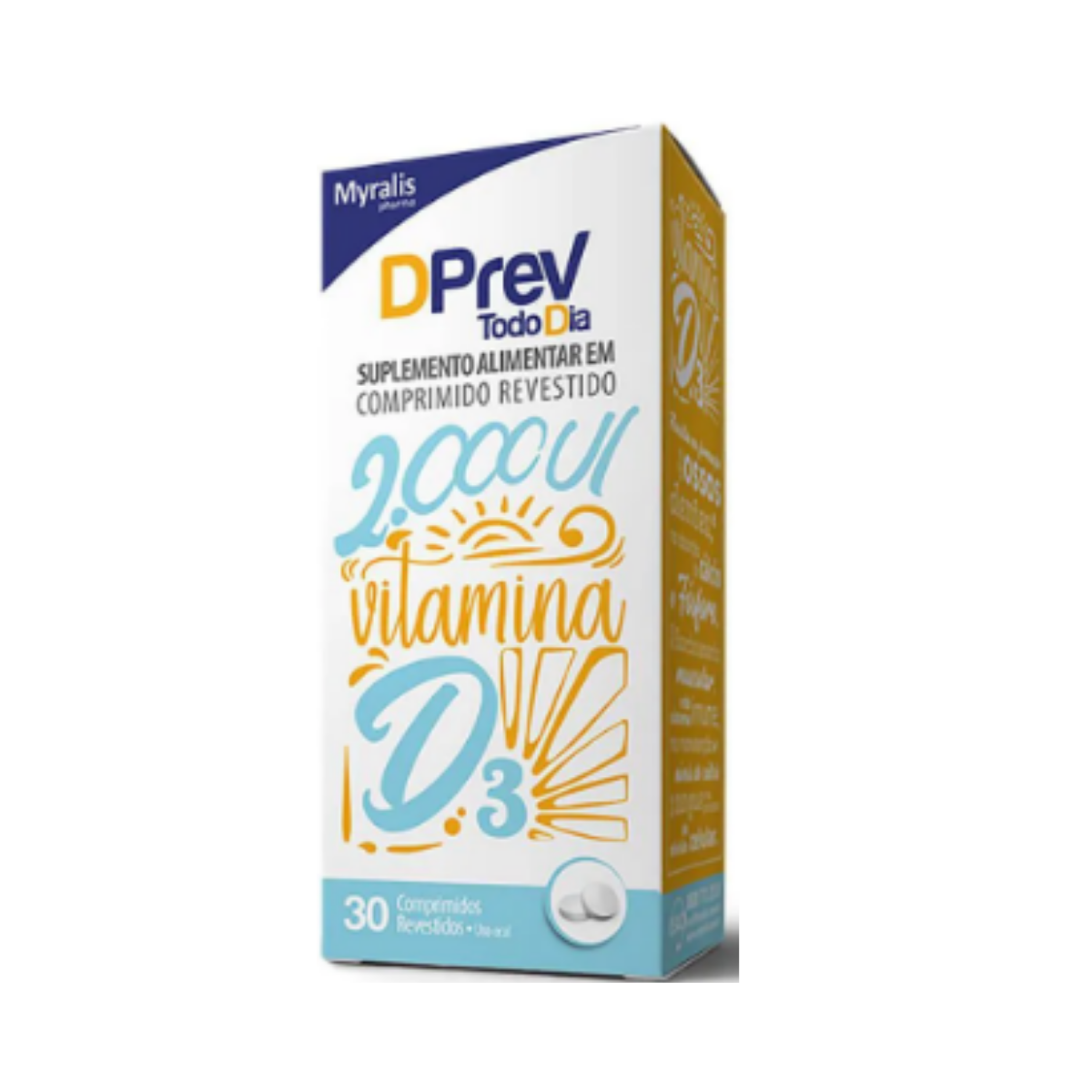 Vitamina D3 DPrev Todo Dia Myralis 2.000UI 30 Comprimidos