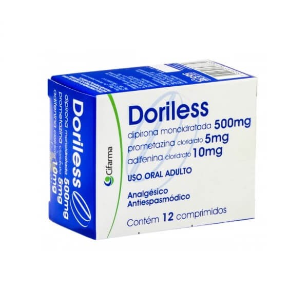 Doriless 500mg + 10mg + 5mg 12 comprimidos