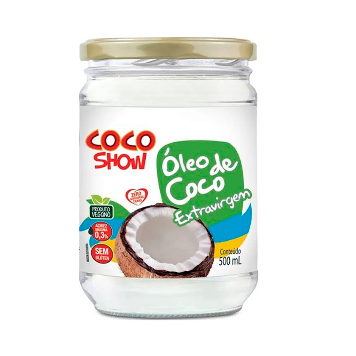 Óleo de Coco Show extravirgem, pote com 500mL