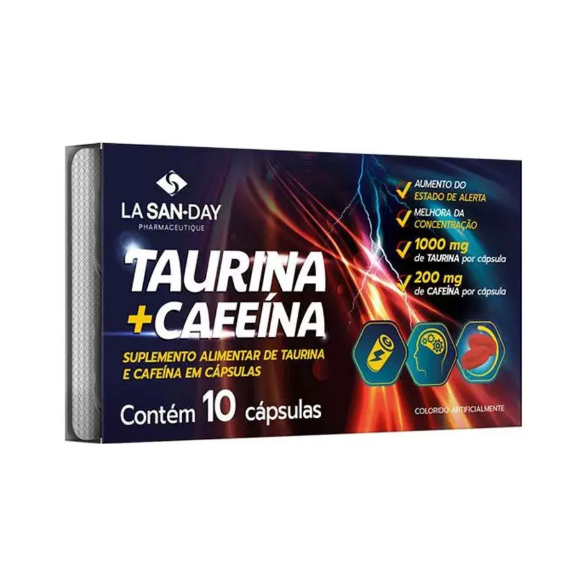 Taurina + Cafeína La San Day 100mg + 200mg 10 Cápsulas
