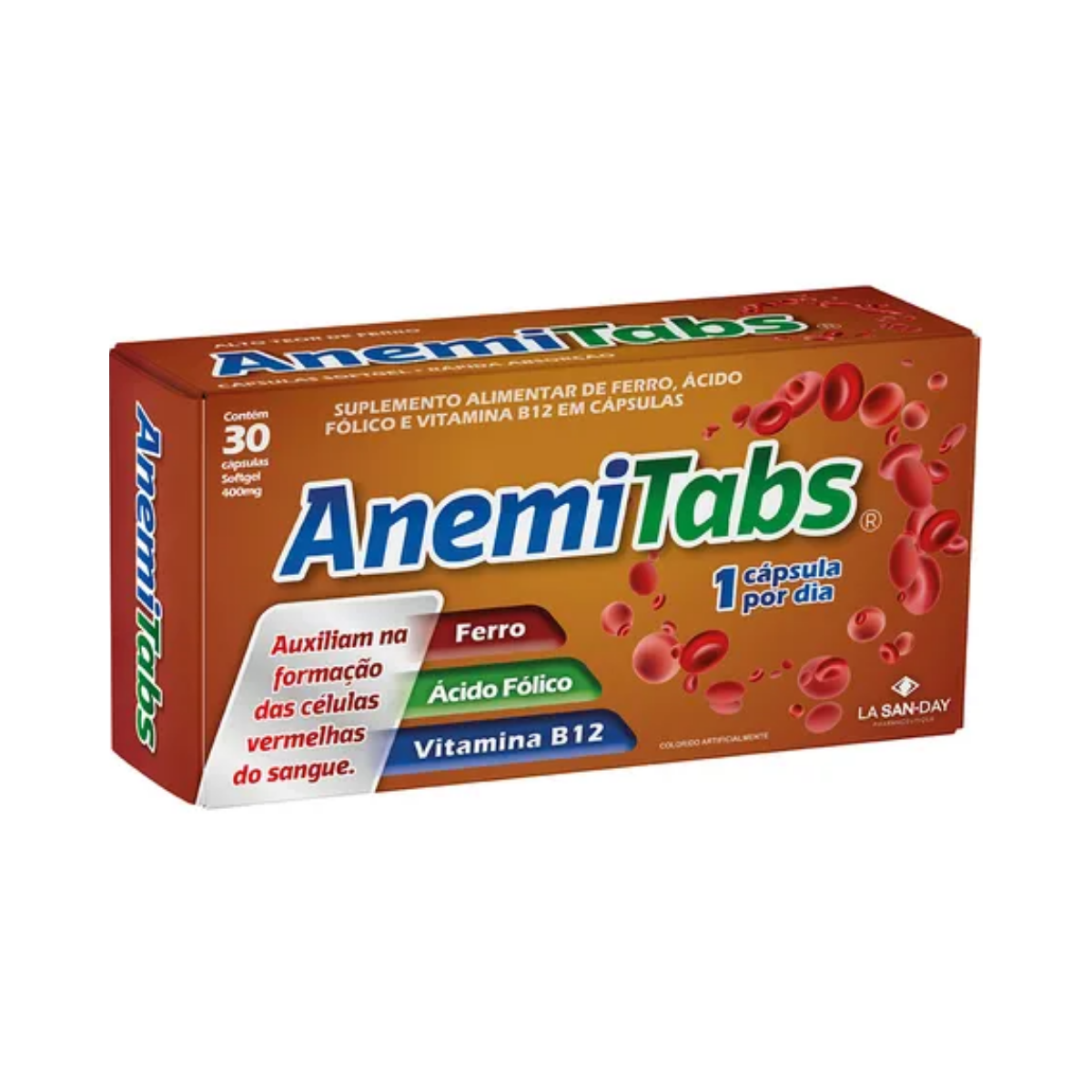 Suplemento Alimentar AnemiTabs La San-Day 30 Cápsulas