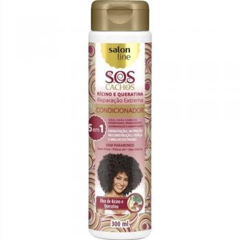 Condicionador Salon Line S.O.S Cachos Ricino e Queratina Reparacao Extrema 300ml