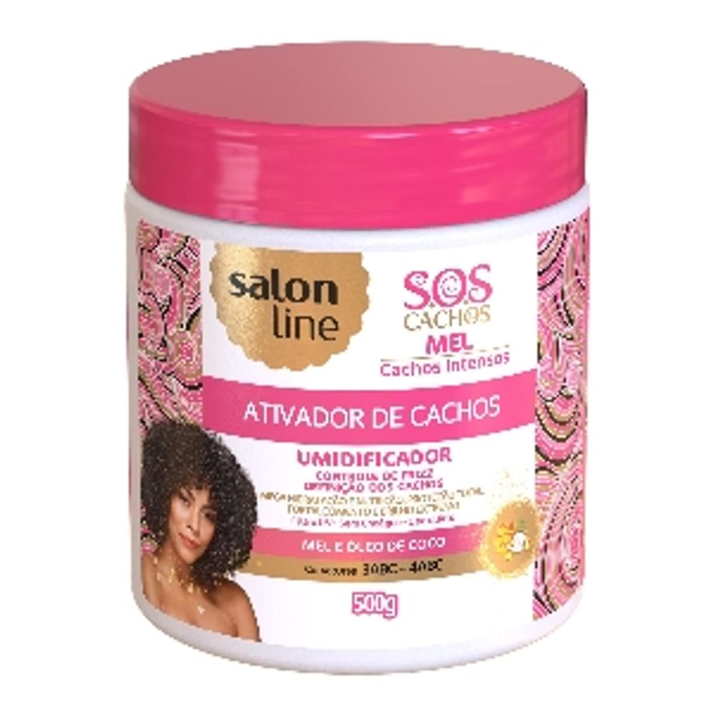 Ativador Cacho Salon Line SOS Cachos Mel Pote 500g