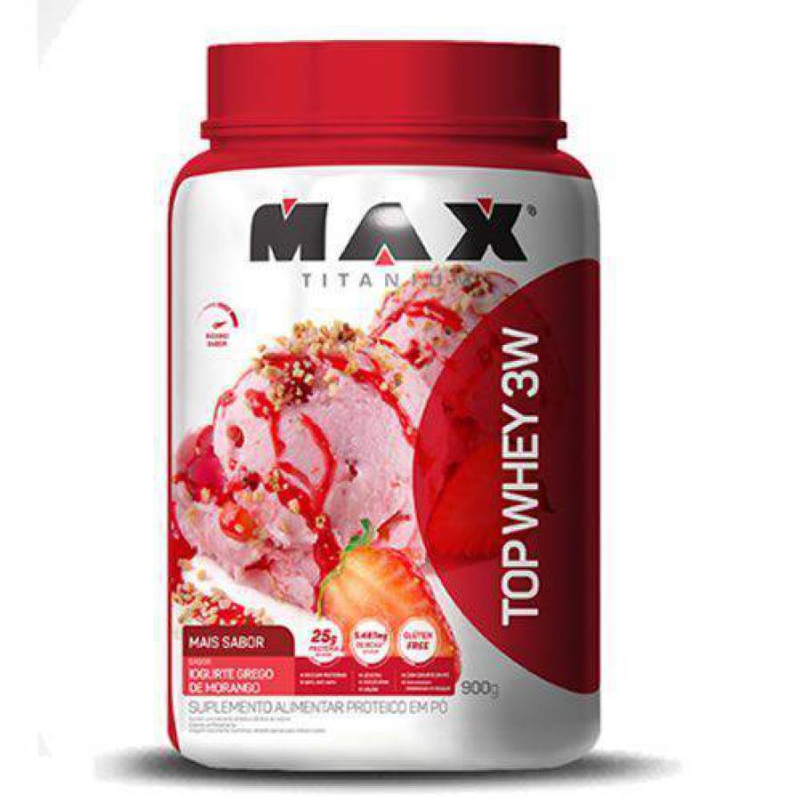 Top Whey 3W Gourmet Iogurte Grego De Morango Max Titanium 900g