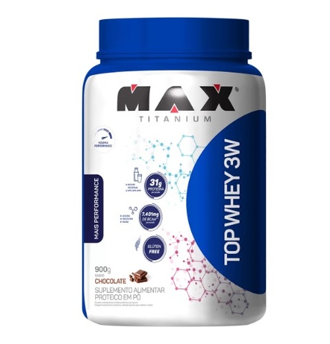 Top Whey 3W Mais Performance Chocolate Max Titanium 900g