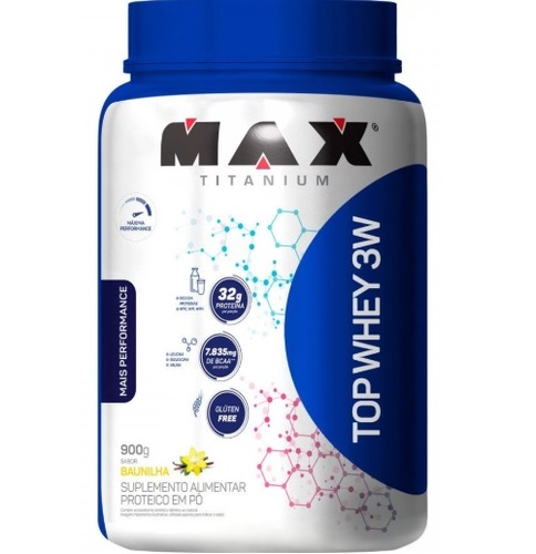 Top Whey 3W Baunilha Max Titanium 900g