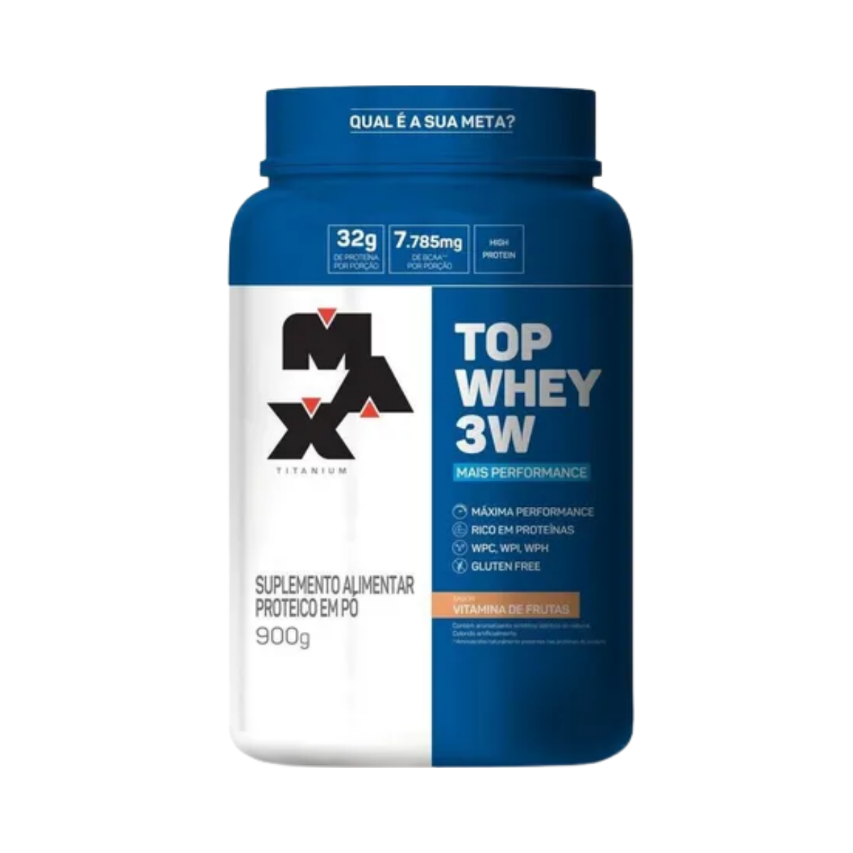 Top Whey 3W Mais Performance Vitamina De Frutas Max Titanium 900g