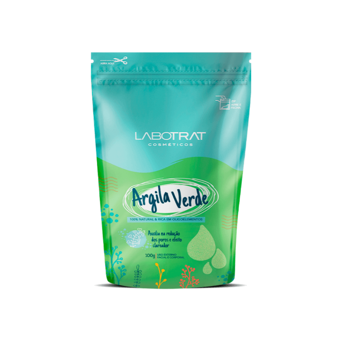 Argila Verde Clareador Facial Corporal Hidrata Labotrat 100g