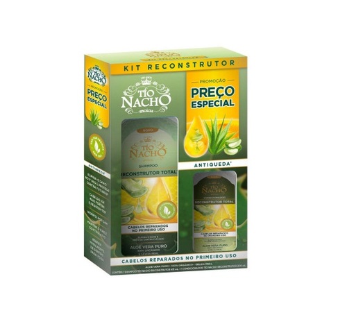 Kit Tío Nacho Reconstrutor shampoo, 1 unidade com 415mL + condicionador, 1 unidade com 200mL