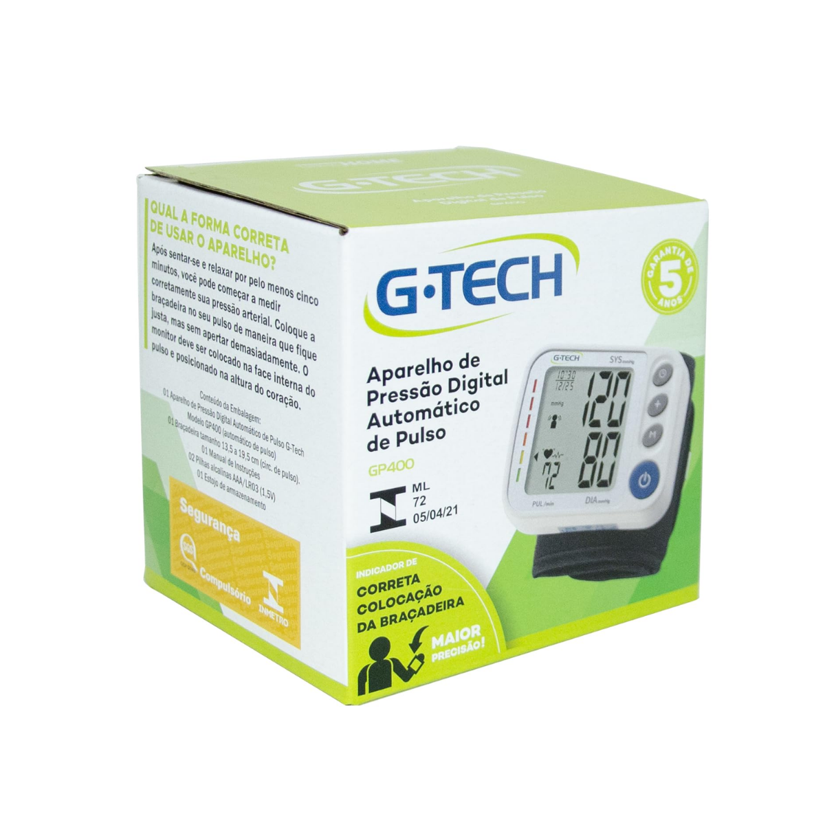 Aparelho de Pressao de Pulso Digital G-Tech GP400 - 1 unidade