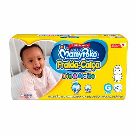 Fralda Calça Infantil Mamypoko Dia & Noite G 30 Unidades