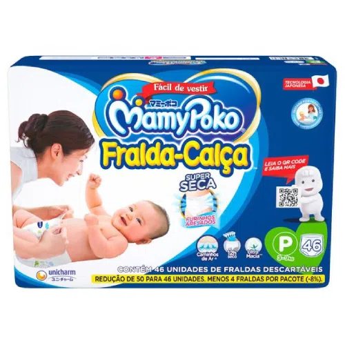 Fralda Calça Super Seca MamyPoko Tamanho P 46 Unidades