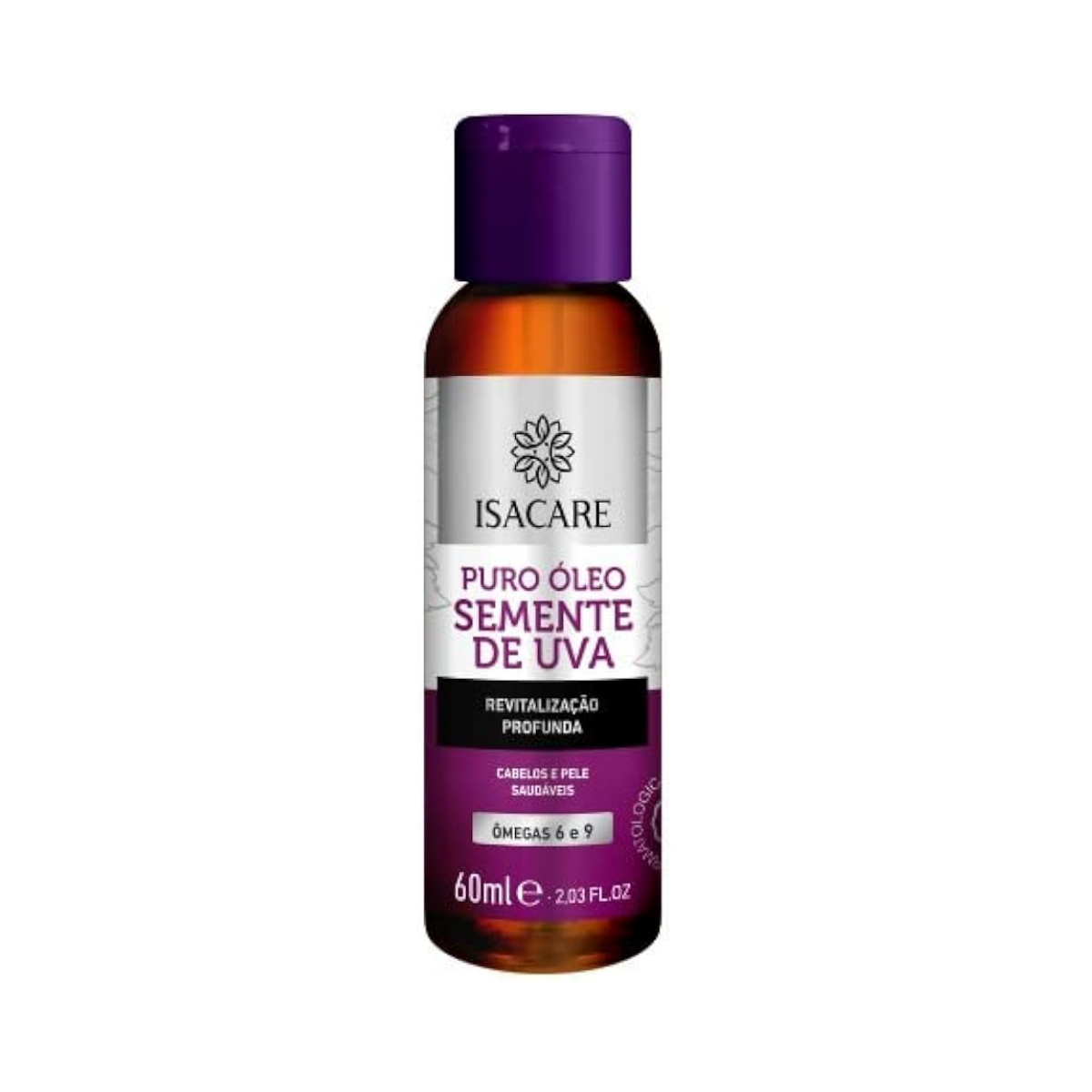 Oleo 100% Vegetal Semente De Uva Isacare 60ml