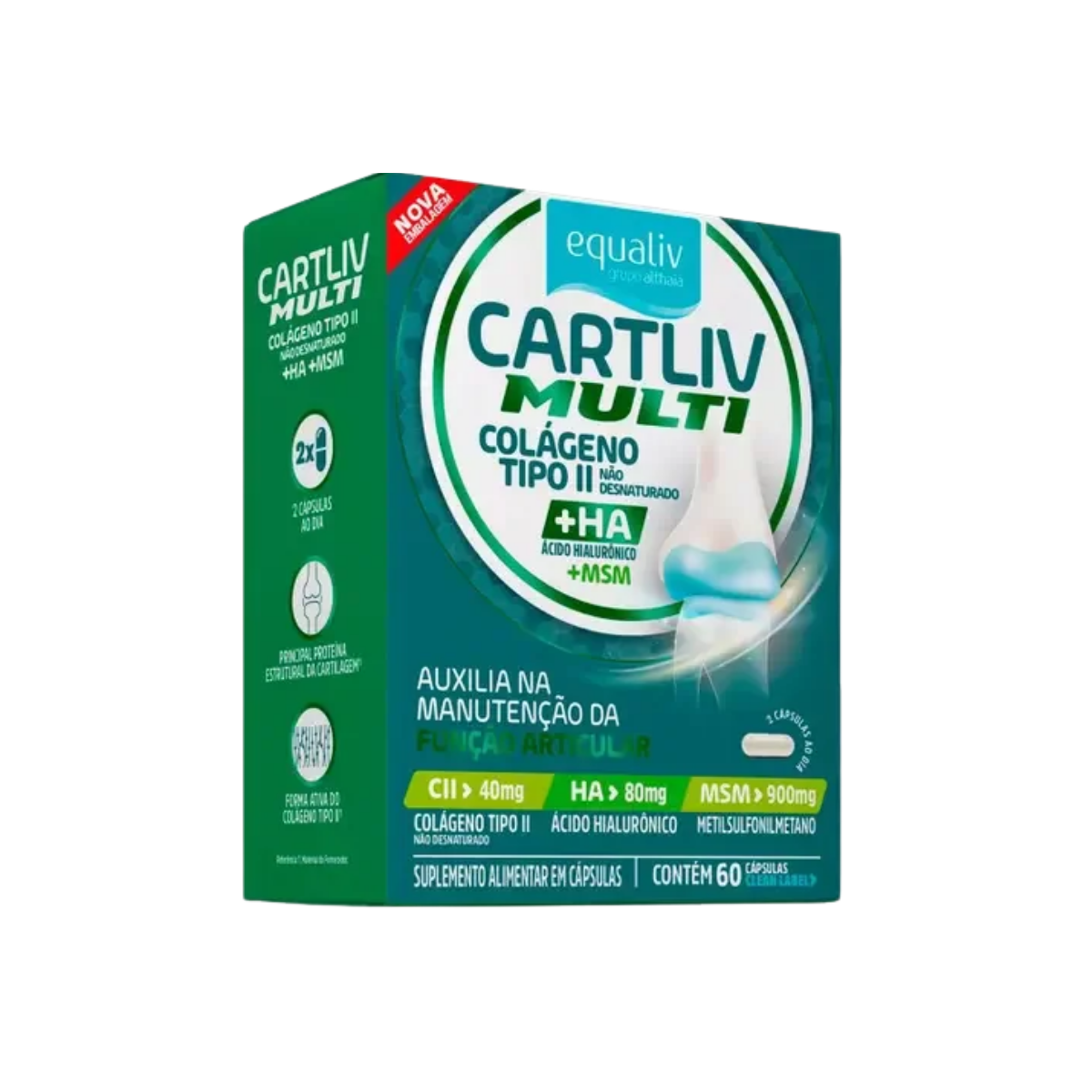 Suplemento Alimentar Equaliv Cartliv Multi Althaia 60 Capsulas