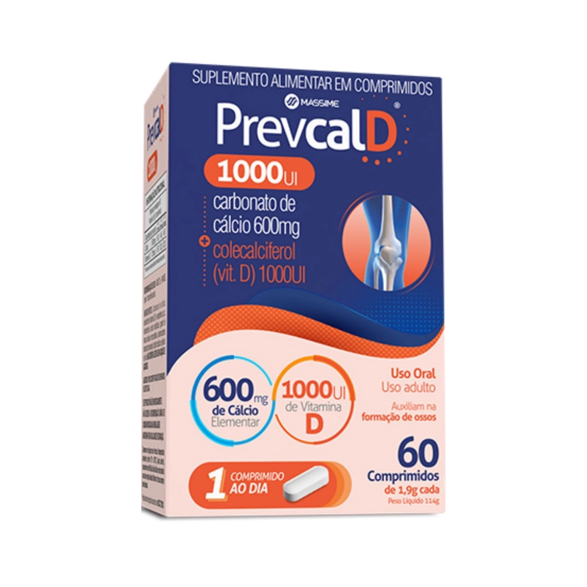 PrevcalD Massime Vitamina D 1000UI + Calcio 600mg 60 Comprimidos