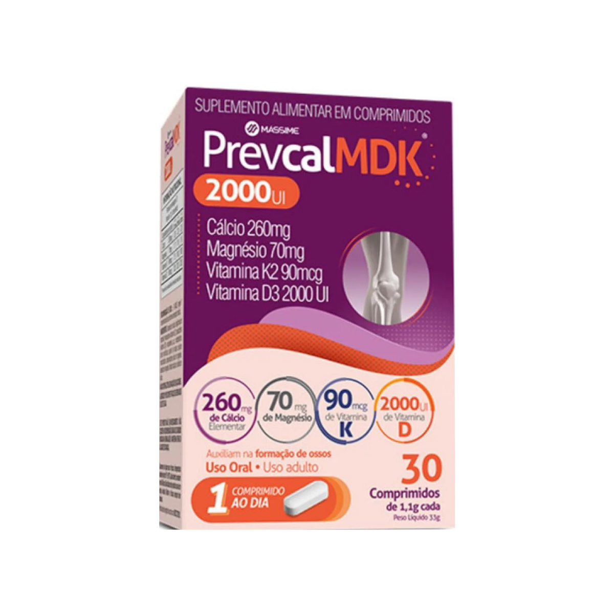 PrevcalMDK Massime 2000UI 30 Comprimidos