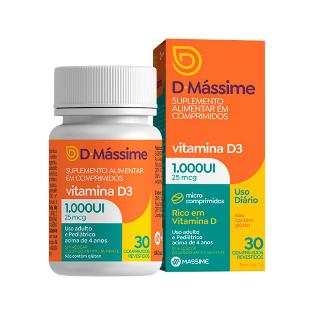 D-Mássime Vitamina D3 Massime 1.000UI 30 Comprimidos