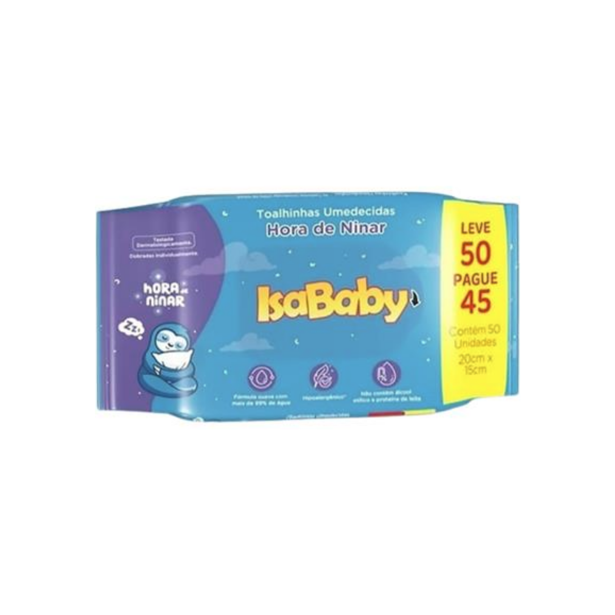 Toalha Umedecida Hora de Ninar Isababy 100 Unidades