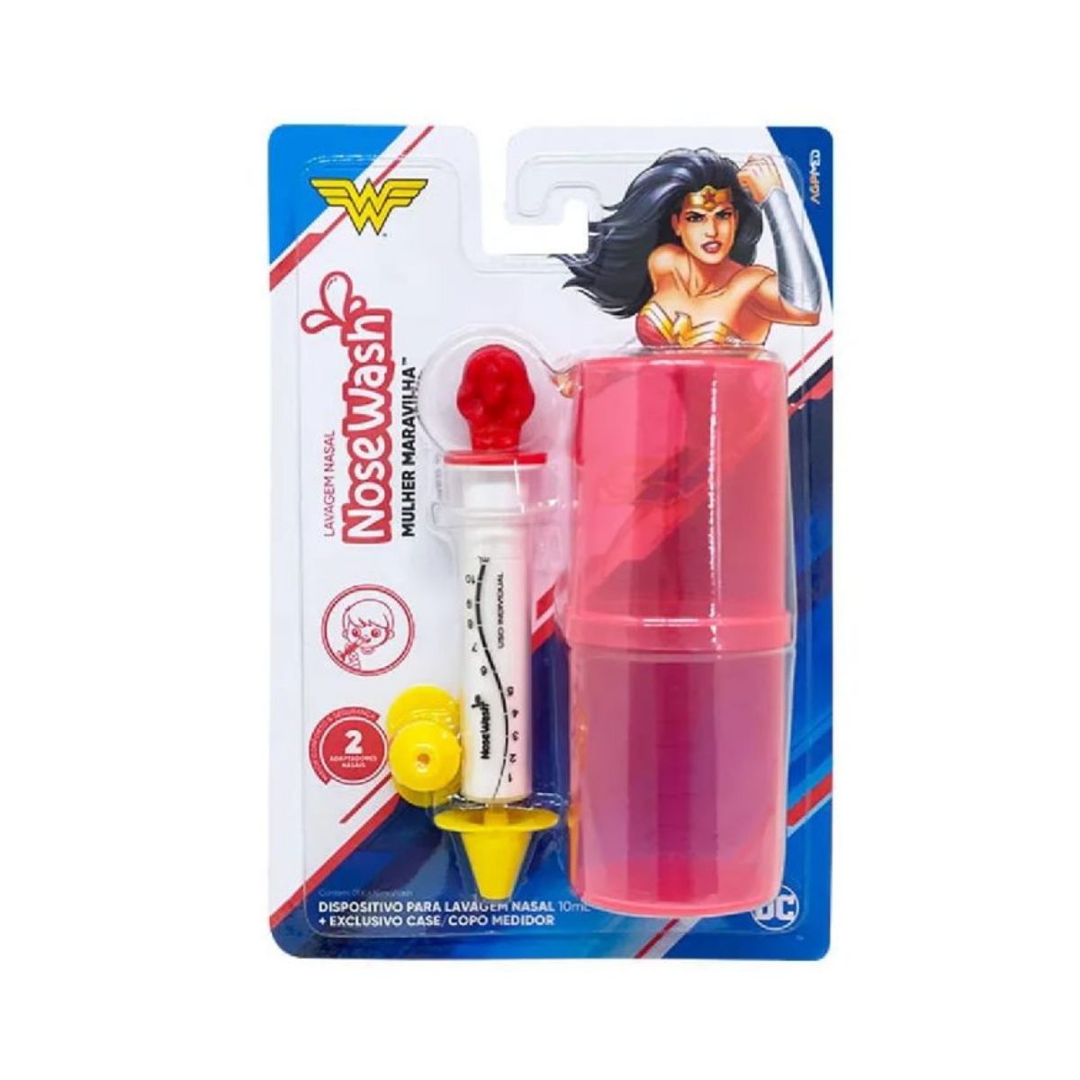 Dispositivo para Lavagem Nasal Nosewash Kit Heróis Mulher Maravilha 10Ml