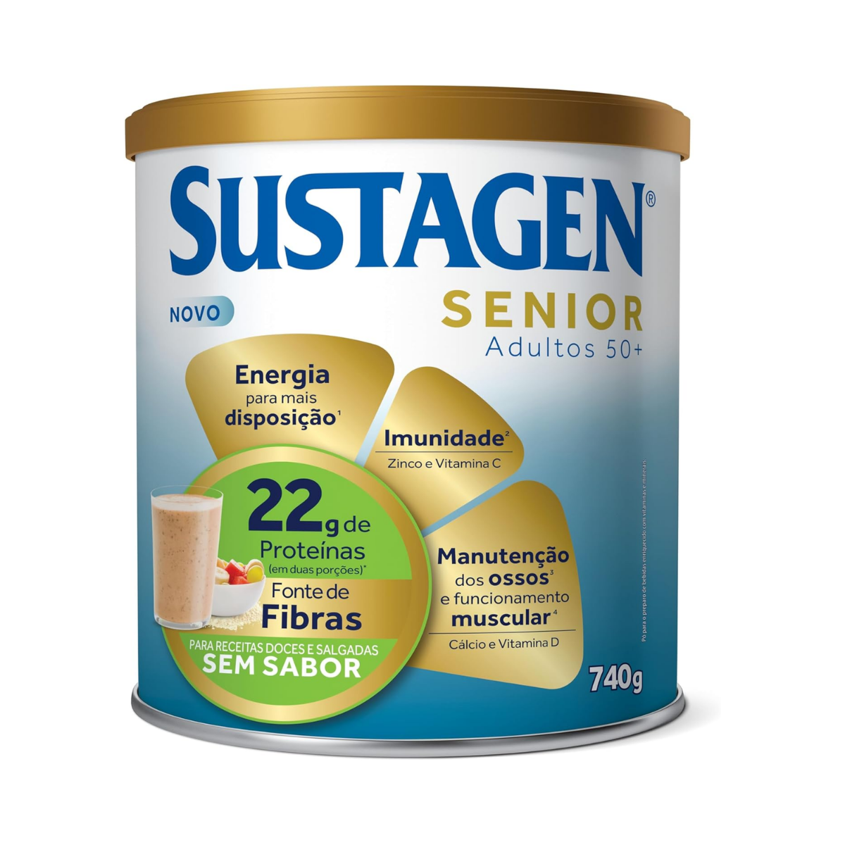 Complemento Alimentar 50+ Sem Sabor Senior Sustagen 740g