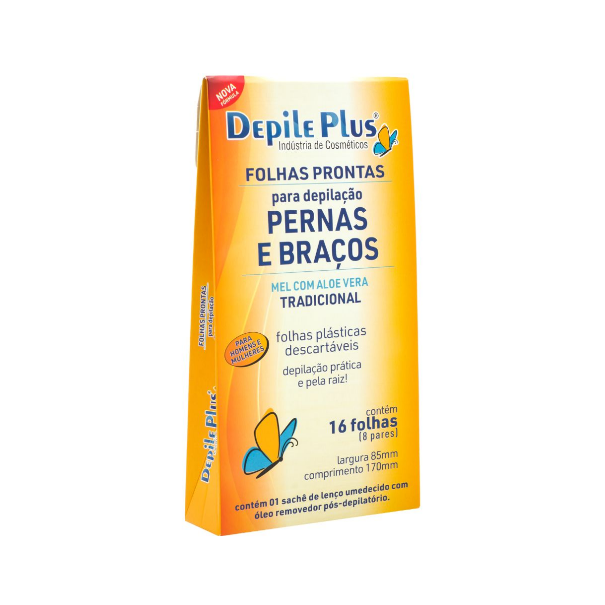 Folha Pronta Pernas E Braços Depile Plus 16 Unidades