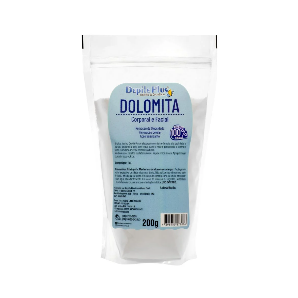 Talco Dolomita Corporal E Facial Depile Plus 200g