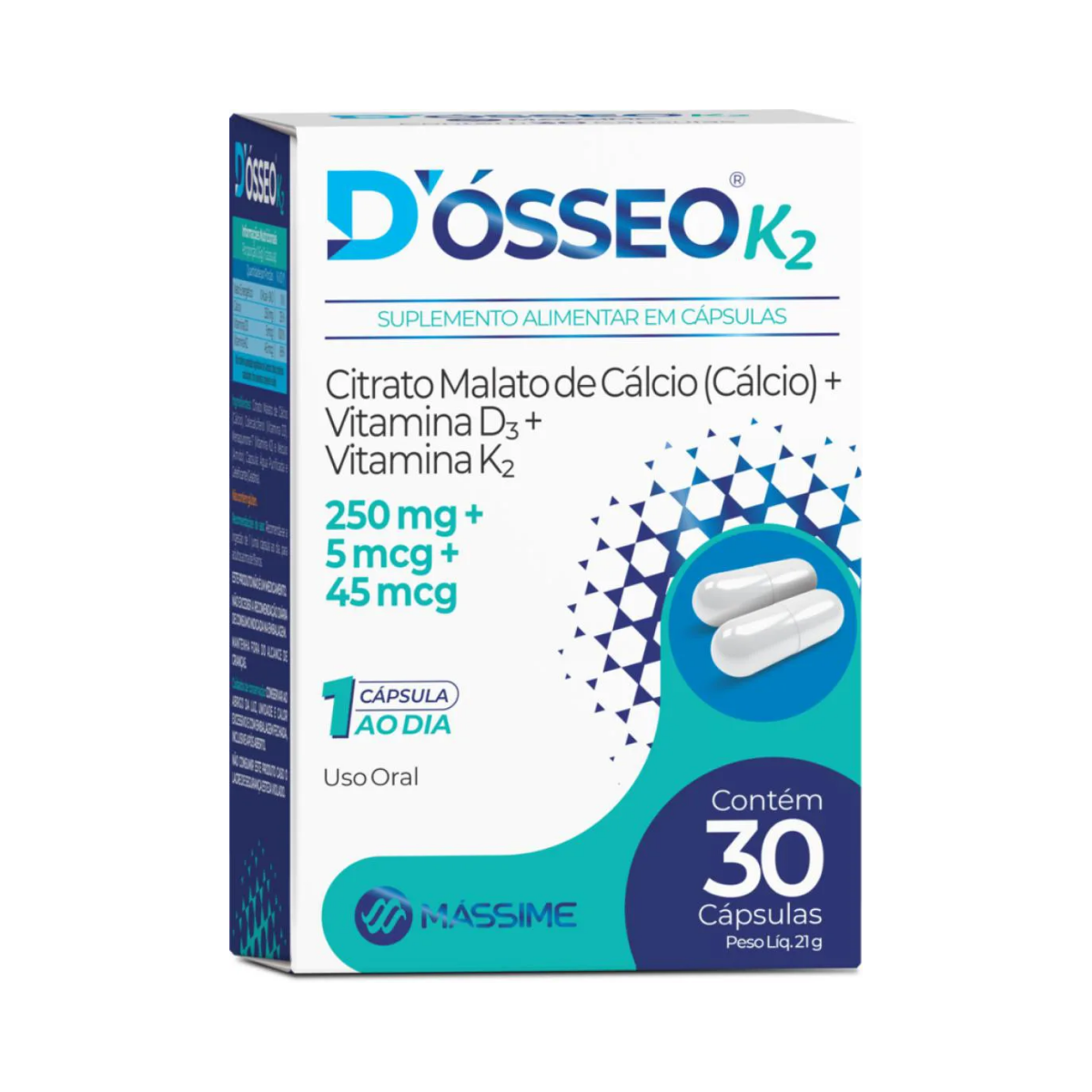 D'Ósseo K2 Massime 30 Cápsulas