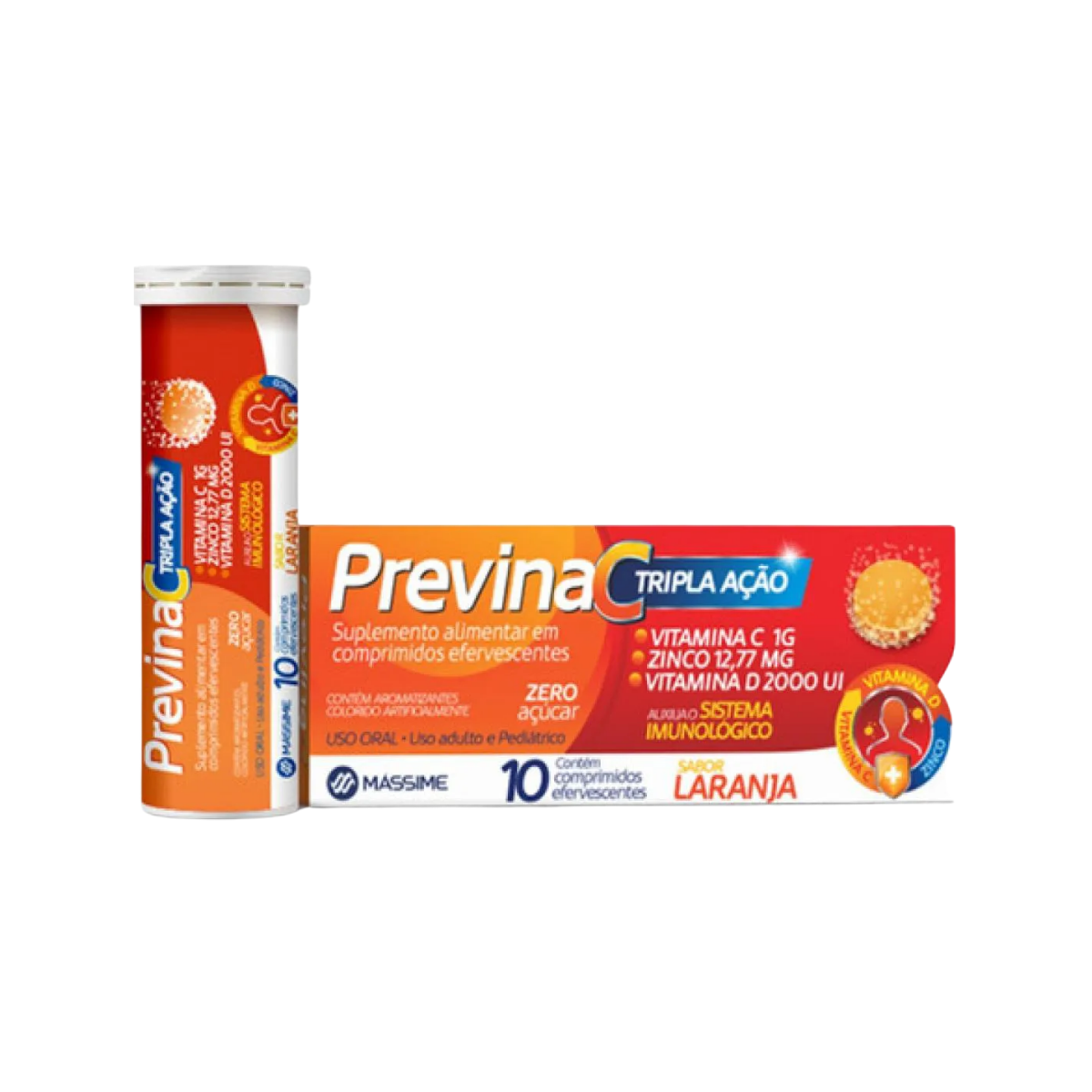 PrevinaC Laranja Massime 10 Comprimidos