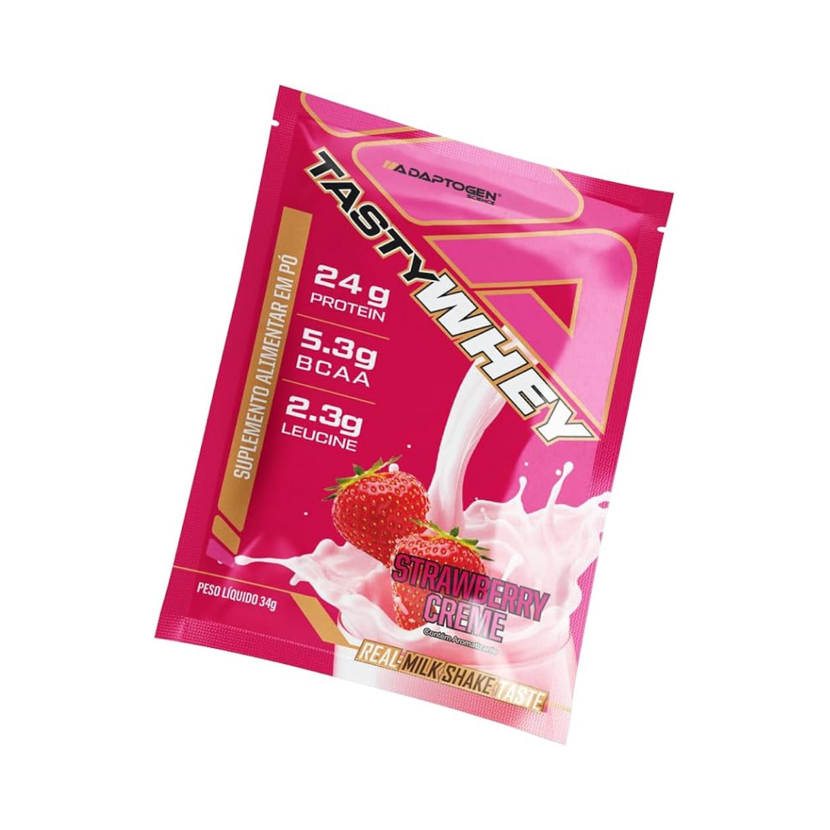 Tasty Whey Strawberry Creme Adaptogen Science 34g 1 Sachê