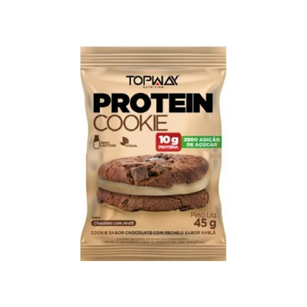 Cookie Protein Chocolate Com Avelã Topway 45g