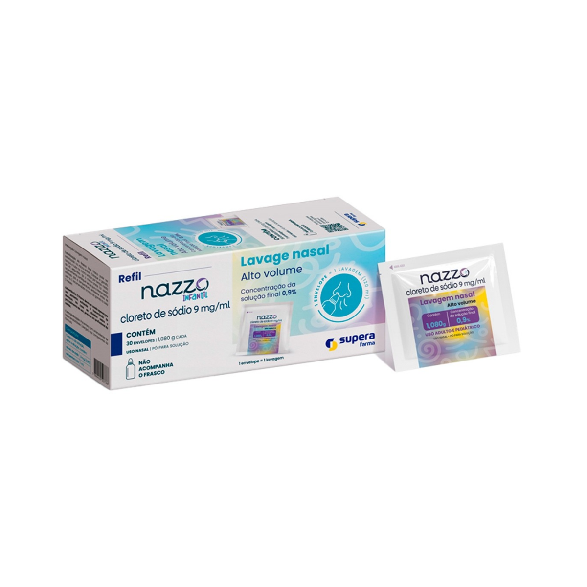 Nazzo 0,9% Lavagem Nasal Infantil Refil Supera 30 Saches