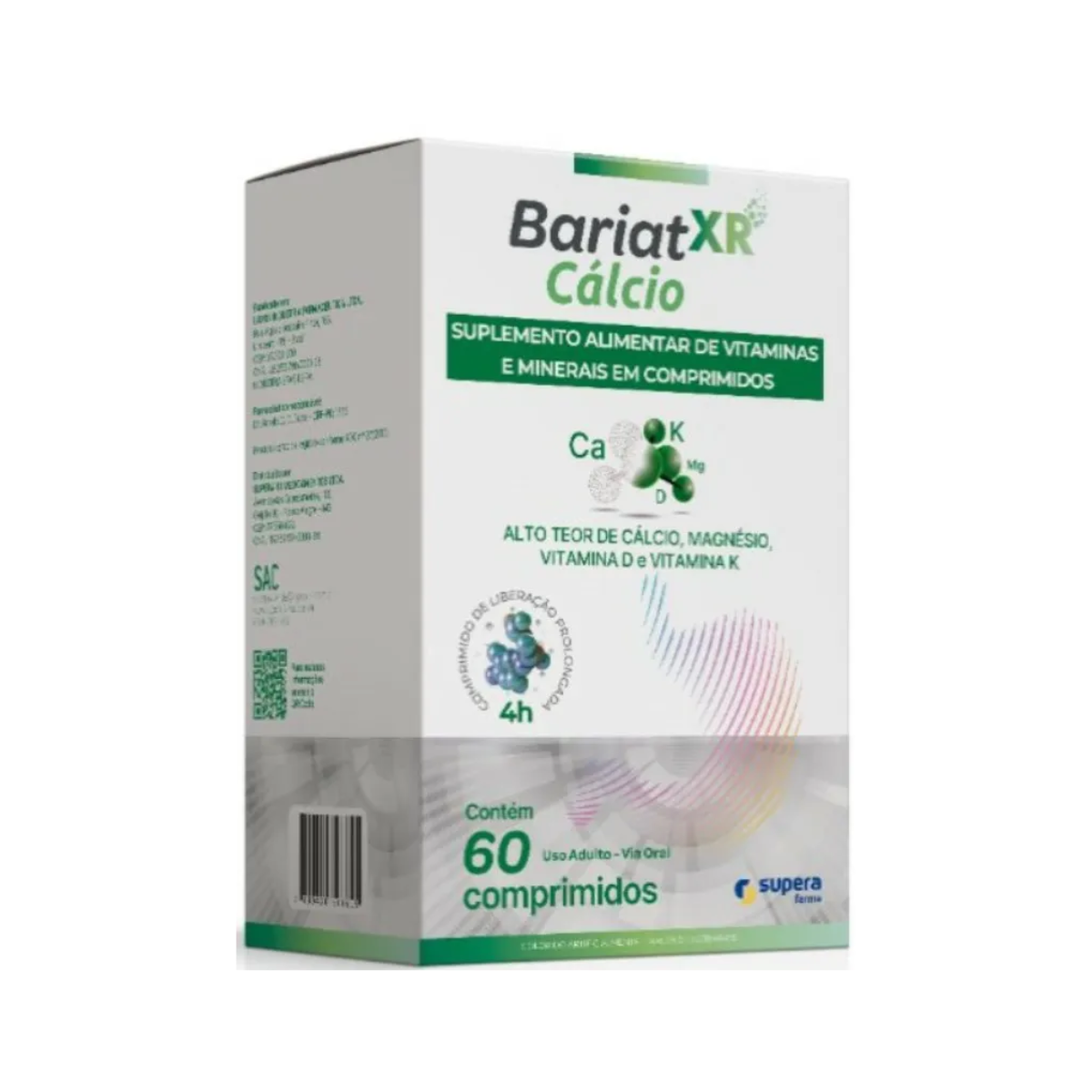 Suplemento Alimentar Bariat XR Cálcio Supera 60 Comprimidos