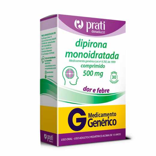 Dipirona Monoidratada 500mg Prati Donaduzzi com 30 comprimidos