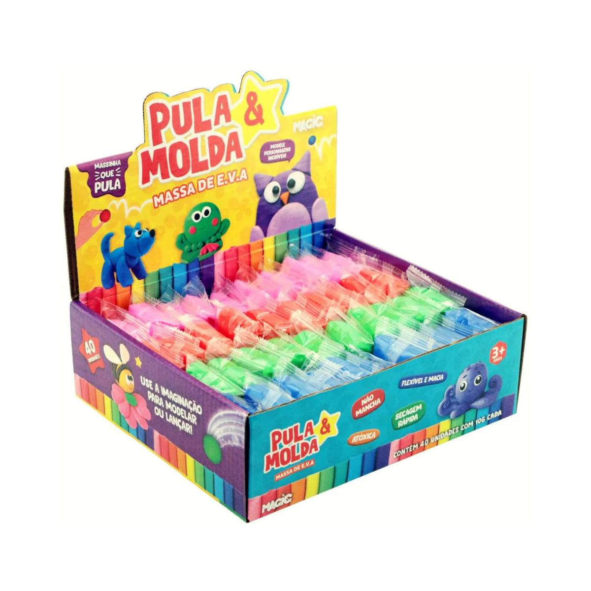 Display Pula E Molda Magic Kids 10g 40 Unidades